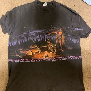 Vintage 90's All Over Print Cowboy T Shirt